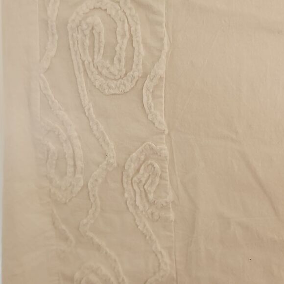 Caramely Vintage Cotton Midi Skirt With Raised Swirl White 7/8 - Picture 8 of 16